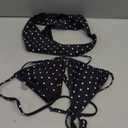 WDIRARA Women's Polka Dots Bikini Set Halter Triangle Swimsuit 2 Piece Bathing Suit Black Small