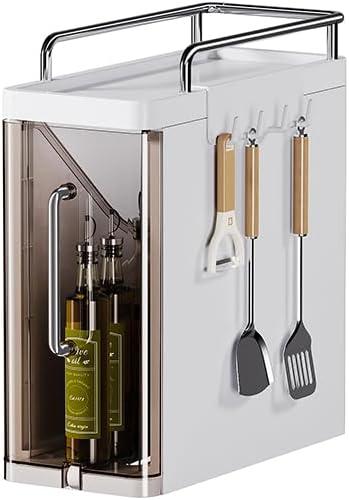 Curtainboro Pull Out Spice Rack Organizer, Plastic Drawers Organizer Desktop Storage Gap Cabinet, Waterproof Spice Jar Rack (2 layers)