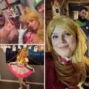 Wiggy Mermaid Blonde Wavy Wig for Adult, Long Golden Cosplay Wigs + Crown Brooch Earrings Accessories + Wig Cap for Halloween Costume Party