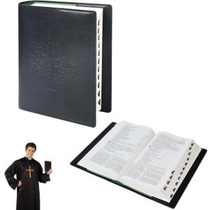 Bible Cover Case for Women and Men, Leather Bible Bag Suitable for 7.25"x10.25"x1.5" Standard Size Bible Protective Classic(Black,Large,7.25"x10.25"x1.5")