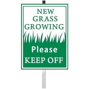 New Grass Growing Please Stay Out Of Yard Sign With Stakes(8 * 12in) Rustproof Reflective Aluminum Keep Off Grass Lawn Sign Stand for Home Garden