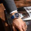 FANMIS Mens Luxury Watches Business Chronograph Dress Waterproof Leather Strap Analog Quartz Wrist Watch