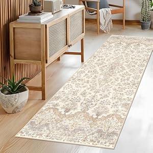 Washable Runner Rug 2x6 Green Boho Area Rug for Entryway Hallway Kitchen Laundry Room Bathroom Non Slip Washable Vintage Runner Carpet