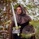 Crusader Knight Toy Sword,27.5" Plastics Sword Medieval Warrior Costume Accessories for Halloween Cosplay LARP,Props