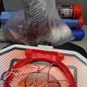 2 in 1 Kids Basketball Hoop and T Ball Set - Adjustable Height, Kids Baseball Tee with Automatic Pitching Machine, Indoor Outdoor Sport Toys Gifts for Toddler Boys Girls Age 1-5, Blue