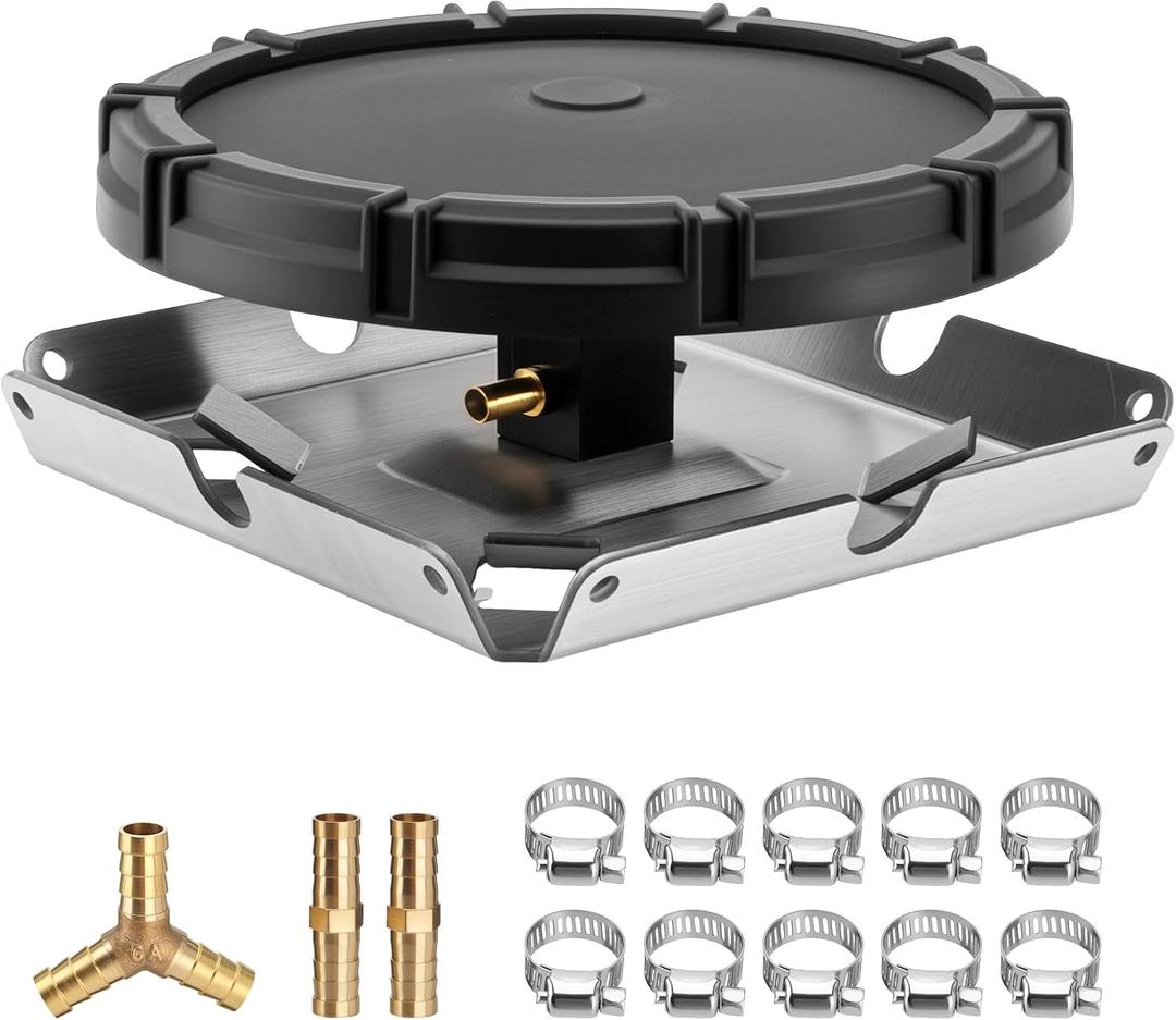 10" Pond Aeration Diffuser, Outdoor Pond Aeration System Accessories with Self-Sinking 304 Stainless Steel Base, High-Density EPDM Membrane, Enhances Oxygenation and Improves Water Circulation