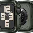 6 x Bisikor 2 in 1 Metal Case Compatible with Apple Watch Series 6/5/4/SE 44mm Case, Rugged Protective Bumper with Shockproof Silicone Cover for iWatch 44mm (Army Green)