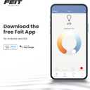 Feit Electric Smart LED Light Bulb, 40W Eq, Color Changing, Dimmable, Works with Alexa & Google Home, Wi-Fi Enabled, Straight Filament Glass Design, 90+ CRI, 15,000-Hour Lifetime, A1940/CL/RGBW/FIL/AG