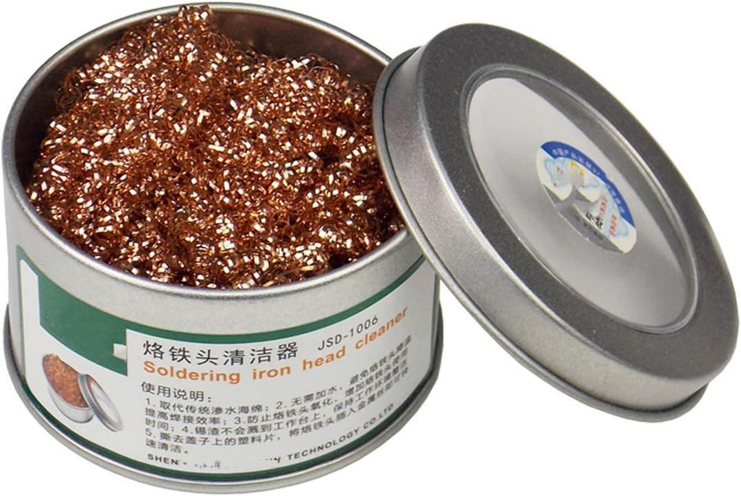Soldering Iron Tip Cleaner,Welding Soldering Solder Tip Cleaning Wire,Soldering Brass Sponge Tip Cleaner for Cleaning Solder Irons Heads and Tips(1pcs)