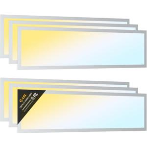 1x4 LED Flat Panel Light, Drop Ceiling Lights Fixture, Selectable Features, 20W/25W/30W/35W/40W, 3000K/3500K/4000K/5000K/6500K, Dimmable (0-10V), for Office Kitchen, ETL Listed (1x4FT-6Pack)