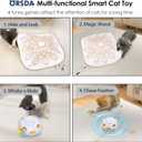 ORSDA Cat Toys for Indoor Cats, 4 in 1 Interactive Automatic Kitten Toys Hide and Seek with Mat, 8 Holes Mice Whack-A-Mole, Moving Wand Teaser Feathers,Rechargeable Electric Exercise Kicker Kitty Toy