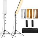 LED Video Light 23.6", 2 Pack Photography Lighting Kit 2500-7500K Dimmable Photo Studio Light 36W Streaming Light with Remote Control & Stand for YouTube TikTok Video Recording Gaming