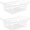 Orgneas 17.5" Chest Freezer Organizer Bins Deep Freezer Basket Storage Rack Bins Metal Wire Baskets Large Size 2Pcs