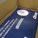 Drive Medical 11148-1 Folding Steel Bedside Commode Chair, Portable Toilet, Supports Individuals Weighing Up To 350 Lbs, with 7.5 Qt. Bucket and 13.5 Inch Seat, Grey