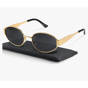 livho 2025 Trendy Oval Sunglasses - Stylish Polarized Shades for Everyday - Retro Metal Frames