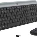 Logitech MK470 Slim Wireless Keyboard and Mouse Combo - Modern Compact Layout, Ultra Quiet, 2.4 GHz USB Receiver, Plug n' Play Connectivity, Compatible with Windows - Graphite