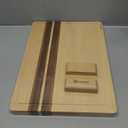 Large (16.9"L x 11.8"W x 1"Th) Hard Maple Wood Cutting Board for Kitchen-Wood Cutting Board with Holder for Meal Prep, Reversible Charcuterie Wooden Board, Sturdy, Space-saving Design