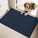 FLOORHUG Door Mat Indoor Entrance 24x36, Non-Slip Washable Doormats Entry Way Mats, Dirt Resistant and Absorbent Welcome Mat, Easy Clean Low-Profile Doormat, Front Door, Inside Entrance, Blue