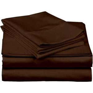 Ready To Rest Queen Waterbed Sheets, 4 Piece Attached Sheet Set, Fits 15 Inch Deep Mattress, Brushed Microfiber, Ultra Soft and Lightweight (Chocolate)