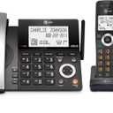 AT&T DECT 6.0 Corded/Cordless Home Phone with 2-Handset and Answering Machine, Smart Call Blocker, Caller ID, Large Backlit Display, Big Button, Speakerphone, Intercom: CL84218 (Charcoal Black)