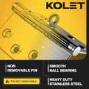 KOLET Ball Bearing Door Hinges, 4 x 4 Inches Door Hinges, Heavy Duty Stainless Steel Hinges, 5/8'' Radius Corner, Smooth and Quiet, Non Removable Pin, Brushed Nickel, 3 Pack