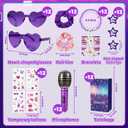 84 PCS Kpop Party Favors,Friendship Popular Singer Party with Inflatable Microphones Bracelets Stickers for Girls Fans Birthday Gifts Popular Singer Y2k Kpop Accessories