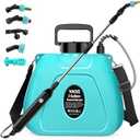 VASG 2 Gallon Battery Powered Garden Sprayer, Powerful Electric Pump Sprayer, Weed Sprayer with USB Rechargeable Handle, 5 Mist Nozzles, Retractable Wand, Adjustable Strap for Lawn, Garden, Yard 3.7V