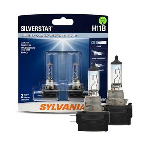 SYLVANIA - H11B SilverStar - High Performance Halogen Headlight Bulb, High Beam, Low Beam and Fog Replacement Bulb, Brighter Downroad with Whiter Light (Contains 2 Bulbs)
