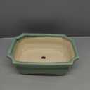 Bonsai Tree Pot 11.6 Inch - Ceramic Succulent Pots, Bonsai Planter for Indoor Outdoor, Decorative Plant Pot with Drainage Hole, Rectangular Flower Pot, Home Garden Decor, Garden Gifts, Green