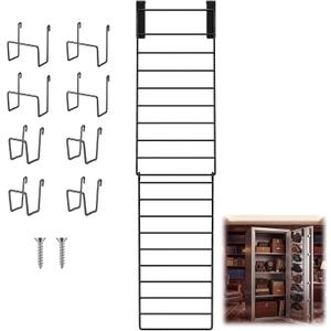 Gisafai Gun Safe Door Organizer for 8 Handguns Adjustable Pistol Rack with Heavy Duty Hooks Safe Door Storage Organizer for Display Pistol Hanger Magazines Tactical Gear Accessories, Space Saving