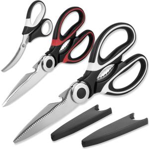 Wozoohyi Kitchen Scissors 3 PCS Kitchen Shears for Food, Stainless Steel Poultry Shears for Chicken Vegetables Seafood Fish Bones, Multipurpose Kitchen Scissors Dishwasher Safe