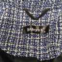 Allegra K Women's Elegant Plaid Jacket Long Sleeve Open Front Tweed Blazer X-Large Blue Black