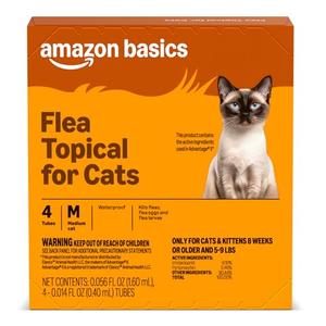 Topical Flea Treatment for Medium Cats (5-9 Pounds), 4 Count