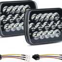 H6054 Led Headlights, Compatible with Chevy Express Cargo Van 1500 2500 3500 Truck Nissan Pickup Hardbody 240SX D21 NX Ford E250 E350 Black Pair 5X7 7X6 Inch Led Headlights Hi/Lo Sealed Beam