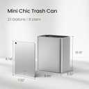 Cesun Small Bathroom Trash Can 2.1 Gallon Wastebasket, Modern Metal Garbage Can Office Waste Basket, Silver Stainless Steel Trash Bin for Bedroom, Home Office, Toilet, rv, Near Desk, Under Sink.