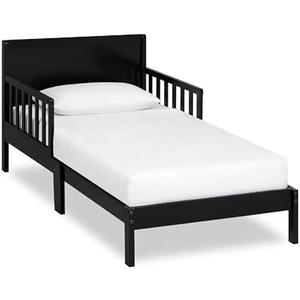 Dream On Me Brookside Toddler Bed In Black, Greenguard Gold Certified, JPMA Certified, Low To Floor Design, Non-Toxic Finish, Safety Rails, Made Of Pinewood , DAMAGE 1PC