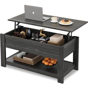 WLIVE Coffee Table, 39" Lift Top Coffee Table with Hidden Compartment and Storage Shelf for Living Room, Espresso (38 inches)