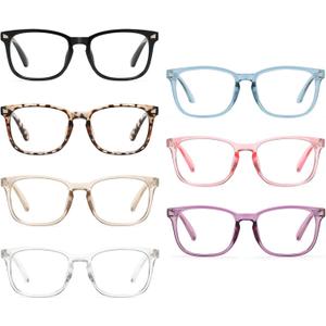CCVOO Reading Glasses for Women, Eyeglasses, Blue Light Readers for Women, Computer Eye Glasses, Cheaters (7 Pack Mix)