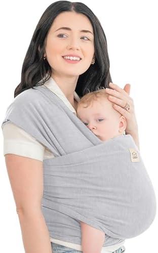 KeaBabies Baby Wrap Carrier - All in 1 Original Breathable Baby Sling, Lightweight, Hands Free Baby Carrier Sling, Baby Carrier Wrap, Baby Carriers for Newborn, Infant, Baby Wraps Carrier (Ash Gray)