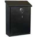 Metal Suggestion Box Donation Box with Slot Drop Box with Loc（10.2×5.6×2.8inch） Ballot Box for Home Office Outdoor （Black）