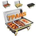Amhier 9Qt Chafing Dishes for Buffet, 4 Pack, Black