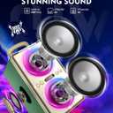 YIER Bluetooth Speaker, 240W Peak Loud Party Speaker with Deep Bass, Green