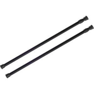 KXLife 2 Pack Spring Tension Curtain Rod for Window 28 to 48 Inch, Adjustable Expandable Small Curtain Tension Rods No Drill for Kitchen, Bathroom, Doorway, Cupboard(Black)