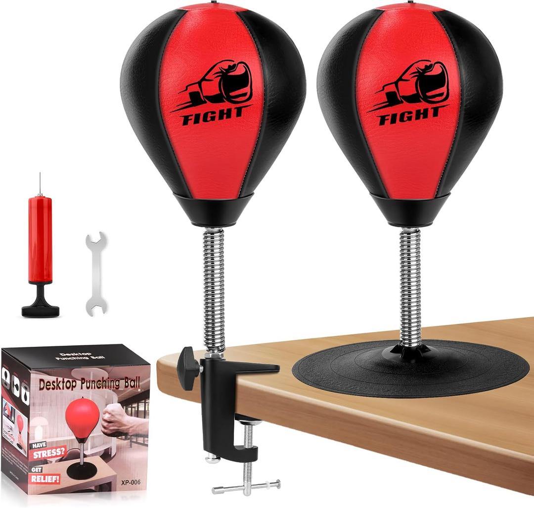 Desktop Punching Bag, Stress Relief Boxing Bag Speed Balls, Desk Punching Bag Stress Buster-Super Suctions to Your Desk, Christmas Thanksgiving White Elephant Gifts for Boss or Coworker