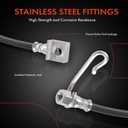 2 x A-Premium Rear Passenger Brake Hydraulic Hose Compatible with Select Ford Models - E-350 E350 Super Duty 2004-2007, E-350 E350 Club Wagon 2004, with 9600 lb GVW - Replace# 6C2Z2A442BA