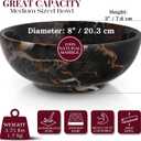 Gusto Nostro 8" Luxury Black Marble Decorative Bowl for Coffee Table - Elegant Decorative Fruit Bowl for Kitchen Counter - Heavy Stone Entryway Catch All for Keys, Potpourri Holder Centerpiece, Medium