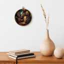 TLESKE Fantasy Library Books Round Wall Art Decor Framed 10x10, Dark Academia Canvas Wall Art Prints Artwork, Reading Corner Nook Wall Hanging Room Door Decor Decorations for Bedroom Living Room