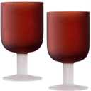 Elle Decor Frosted Glass Goblets Set of 4 - Beverage Stemmed Glass Cups- 8.2 oz Capacity - Elegant Red Wine Glassware for Wedding, Anniversary, Housewarming (Red)