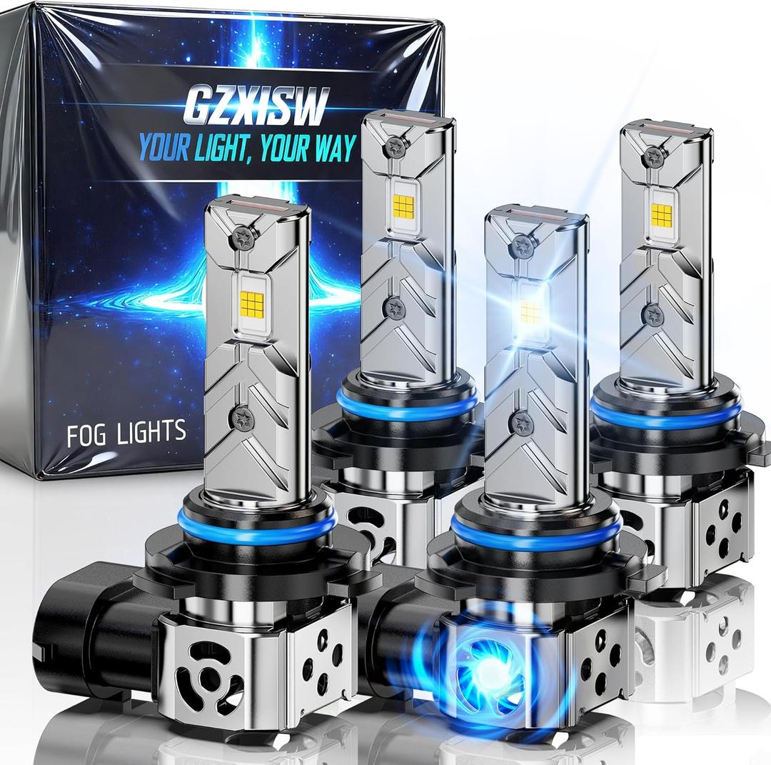 9005 9006 Light Bulbs Combo, 800% Ultra-Bright 20000LM, 6500K Cool White Light, 1:1 Mini Size, with Cooling Fan, IP68 Waterproof, Plug and Play, Pack of 4