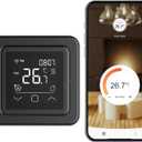 HEATIT Programmable Thermostat, WiFi Smart Thermostat for Electric Radiant Floor Heating with Touchscreen, 85V-265V Wide Voltage Range, Dual Sensing, Black
